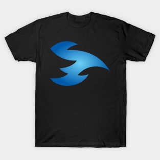 Angelic Blue Abstract Flying Fire Dragon Design T-Shirt